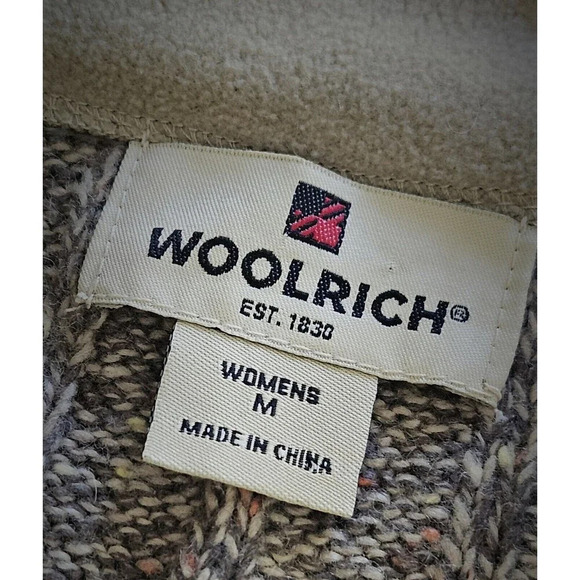 WOOLRICH Womans Hickory Heather Wool Blend Zip Up Vest Medium Brown Academia - Picture 7 of 8